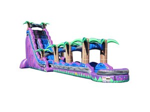 Purple Tropical Slip And Slide Water Slide Inflatable China Factory BY-SNS-005