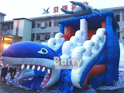 Commercial inflatable shark slide