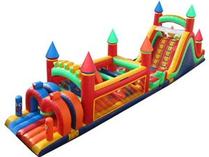 Cheap giant adult castle inflatable obstacle course for sale BY-OC-015