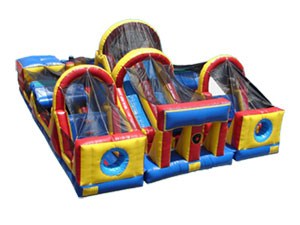 New giant inflatable game, double lane inflatable obstacle course for kids BY-OC-016