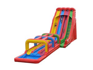 China Airtech Rainbow Triple Inflatable Water Slide N Slip For Sale BY-SNS-001