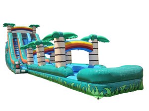 Jungle Inflatable Water Slide With Pool , Big Slip And Slide For Sale BY-SNS-003