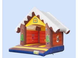 0.55mm PVC Tarpaulin Inflatable Christmas Bounce Castle House Price  BY-BH-014