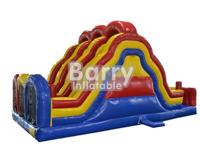 Factory price 3 lane alternate big inflatable obstacle course China BY-OC-030