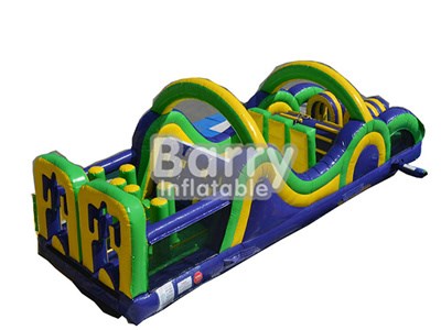 Large green jungle 35-foot obstacle course with logo printing BY-OC-032