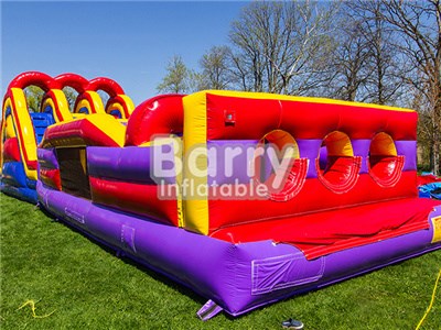 57 foot 3lane obstace,kids outdoor inflatable obstacle course China BY-OC-034